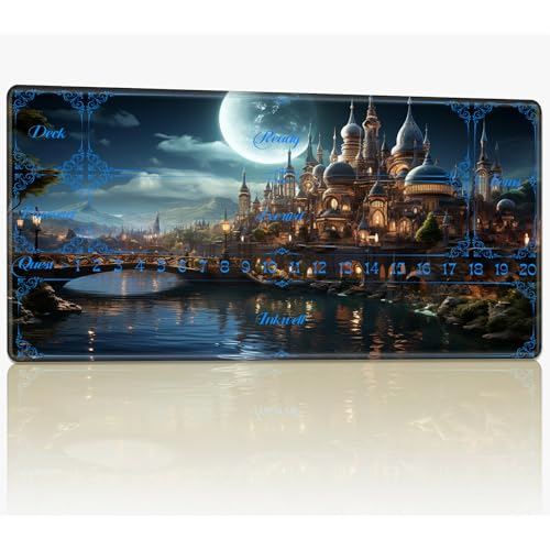 Playmat with Zones for MTG Magic The Gathering, 61.0 cmx35.6 cm Stitched TCG Trading Card Play Mat Commmander Board Game Mats Smooth Rubber Surface Battle Game Desk Mat, Castle Playmat with Zones for MTG Magic The Gathering, 61.0 cmx35.6 cm Stitched TCG Trading Card Play Mat Commmander Board Game Mats Smooth Rubber Surface Battle Game Desk Mat, Castle von BWEGRHE