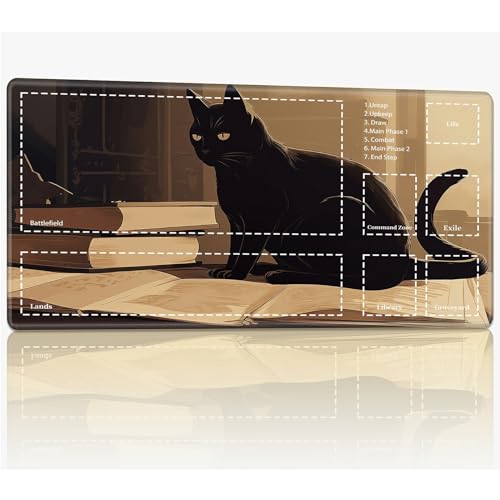 Playmat with Zones for MTG Magic The Gathering, 61.0 cmx35.6 cm Stitched TCG Trading Card Play Mat Commmander Board Game Mats Smooth Rubber Surface Battle Game Desk Mat, Cute Cat Playmat with Zones for MTG Magic The Gathering, 61.0 cmx35.6 cm Stitched TCG Trading Card Play Mat Commmander Board Game Mats Smooth Rubber Surface Battle Game Desk Mat, Cute Cat von BWEGRHE
