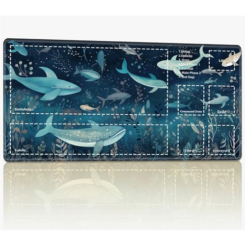 Playmat with Zones for MTG Magic The Gathering, 61.0 cmx35.6 cm Stitched TCG Trading Card Play Mat Commmander Board Game Mats Smooth Rubber Surface Battle Game Desk Mat, Deep Sea Whale Playmat with Zones for MTG Magic The Gathering, 61.0 cmx35.6 cm Stitched TCG Trading Card Play Mat Commmander Board Game Mats Smooth Rubber Surface Battle Game Desk Mat, Deep Sea Whale von BWEGRHE
