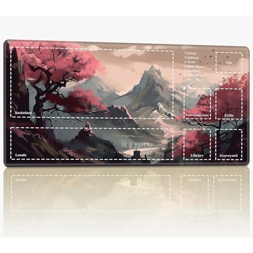 Playmat with Zones for MTG Magic The Gathering, 61.0 cmx35.6 cm Stitched TCG Trading Card Play Mat Commmander Board Game Mats Smooth Rubber Surface Battle Game Desk Mat, Dreamy Autumn Scene Playmat with Zones for MTG Magic The Gathering, 61.0 cmx35.6 cm Stitched TCG Trading Card Play Mat Commmander Board Game Mats Smooth Rubber Surface Battle Game Desk Mat, Dreamy Autumn Scene von BWEGRHE