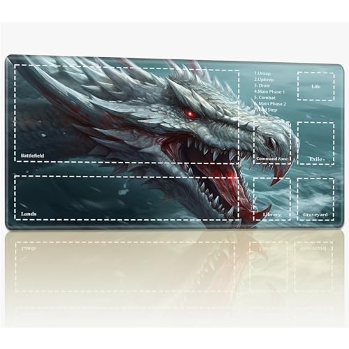 Playmat with Zones for MTG Magic The Gathering, 61.0 cmx35.6 cm Stitched TCG Trading Card Play Mat Commmander Board Game Mats Smooth Rubber Surface Battle Game Desk Mat, Ferry Dragon Playmat with Zones for MTG Magic The Gathering, 61.0 cmx35.6 cm Stitched TCG Trading Card Play Mat Commmander Board Game Mats Smooth Rubber Surface Battle Game Desk Mat, Ferry Dragon von BWEGRHE