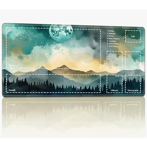Playmat with Zones for MTG Magic The Gathering, 61.0 cmx35.6 cm Stitched TCG Trading Card Play Mat Commmander Board Game Mats Smooth Rubber Surface Battle Game Desk Mat, Fog Forest Playmat with Zones for MTG Magic The Gathering, 61.0 cmx35.6 cm Stitched TCG Trading Card Play Mat Commmander Board Game Mats Smooth Rubber Surface Battle Game Desk Mat, Fog Forest von BWEGRHE
