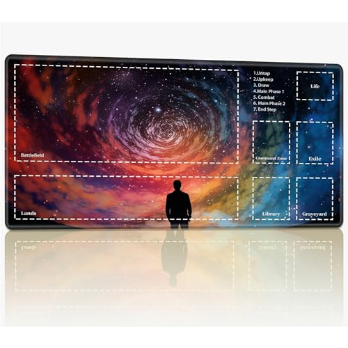 Playmat with Zones for MTG Magic The Gathering, 61.0 cmx35.6 cm Stitched TCG Trading Card Play Mat Commmander Board Game Mats Smooth Rubber Surface Battle Game Desk Mat, Interstellar Universe Playmat with Zones for MTG Magic The Gathering, 61.0 cmx35.6 cm Stitched TCG Trading Card Play Mat Commmander Board Game Mats Smooth Rubber Surface Battle Game Desk Mat, Interstellar Universe von BWEGRHE