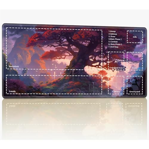 Playmat with Zones for MTG Magic The Gathering, 61.0 cmx35.6 cm Stitched TCG Trading Card Play Mat Commmander Board Game Mats Smooth Rubber Surface Battle Game Desk Mat, Magic Big Tree Playmat with Zones for MTG Magic The Gathering, 61.0 cmx35.6 cm Stitched TCG Trading Card Play Mat Commmander Board Game Mats Smooth Rubber Surface Battle Game Desk Mat, Magic Big Tree von BWEGRHE
