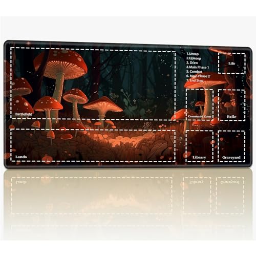 Playmat with Zones for MTG Magic The Gathering, 61.0 cmx35.6 cm Stitched TCG Trading Card Play Mat Commmander Board Game Mats Smooth Rubber Surface Battle Game Desk Mat, Mushroom Landscape Playmat with Zones for MTG Magic The Gathering, 61.0 cmx35.6 cm Stitched TCG Trading Card Play Mat Commmander Board Game Mats Smooth Rubber Surface Battle Game Desk Mat, Mushroom Landscape von BWEGRHE