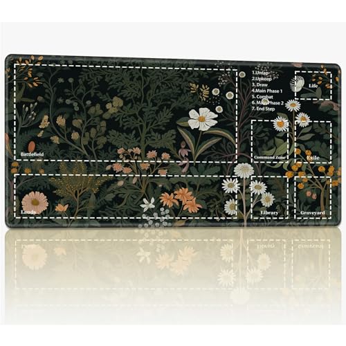 Playmat with Zones for MTG Magic The Gathering, 61.0 cmx35.6 cm Stitched TCG Trading Card Play Mat Commmander Board Game Mats Smooth Rubber Surface Battle Game Desk Mat, Retro Flower Playmat with Zones for MTG Magic The Gathering, 61.0 cmx35.6 cm Stitched TCG Trading Card Play Mat Commmander Board Game Mats Smooth Rubber Surface Battle Game Desk Mat, Retro Flower von BWEGRHE