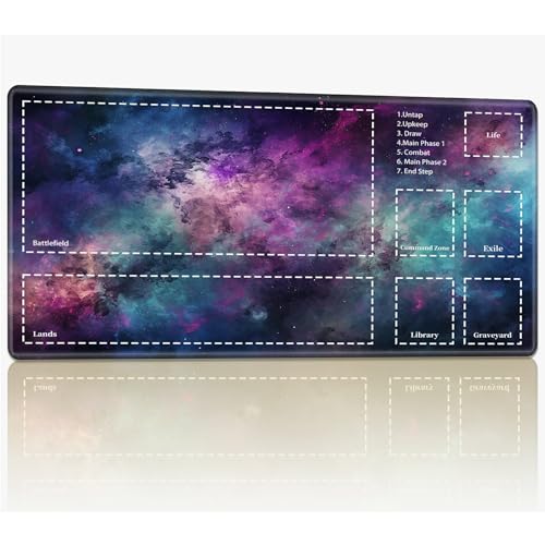 Playmat with Zones for MTG Magic The Gathering, 61.0 cmx35.6 cm Stitched TCG Trading Card Play Mat Commmander Board Game Mats Smooth Rubber Surface Battle Game Desk Mat, Starry Sky Playmat with Zones for MTG Magic The Gathering, 61.0 cmx35.6 cm Stitched TCG Trading Card Play Mat Commmander Board Game Mats Smooth Rubber Surface Battle Game Desk Mat, Starry Sky von BWEGRHE