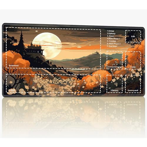 Playmat with Zones for MTG Magic The Gathering, 61.0 cmx35.6 cm Stitched TCG Trading Card Play Mat Commmander Board Game Mats Smooth Rubber Surface Battle Game Desk Mat, Sunrise Castle Playmat with Zones for MTG Magic The Gathering, 61.0 cmx35.6 cm Stitched TCG Trading Card Play Mat Commmander Board Game Mats Smooth Rubber Surface Battle Game Desk Mat, Sunrise Castle von BWEGRHE