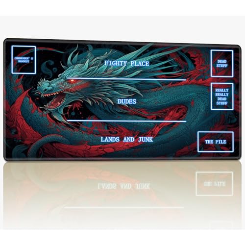 Spielmatte mit Magic Zone für MTG Sammelkartenspiel, 61 x 35,6 cm, genähte TCG-Kartenspielmatte, Commander, Brettspiel-Matten, glatte Gummi-Oberfläche, Kampfspiel, Schreibtischmatte, chinesischer Spielmatte mit Magic Zone für MTG Sammelkartenspiel, 61 x 35,6 cm, genähte TCG-Kartenspielmatte, Commander, Brettspiel-Matten, glatte Gummi-Oberfläche, Kampfspiel, Schreibtischmatte, chinesischer von BWEGRHE