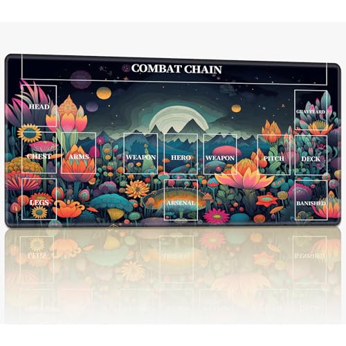 Spielmatte mit Zonen für CCG MTG Sammelkartenspiel, 61 x 35,6 cm, genähte TCG-Karten-Spielmatte, Commander, Brettspiel-Matten, glatte Gummi-Oberfläche, Kampfspiel, Schreibtischmatte, Neonblume, Spielmatte mit Zonen für CCG MTG Sammelkartenspiel, 61 x 35,6 cm, genähte TCG-Karten-Spielmatte, Commander, Brettspiel-Matten, glatte Gummi-Oberfläche, Kampfspiel, Schreibtischmatte, Neonblume, von BWEGRHE