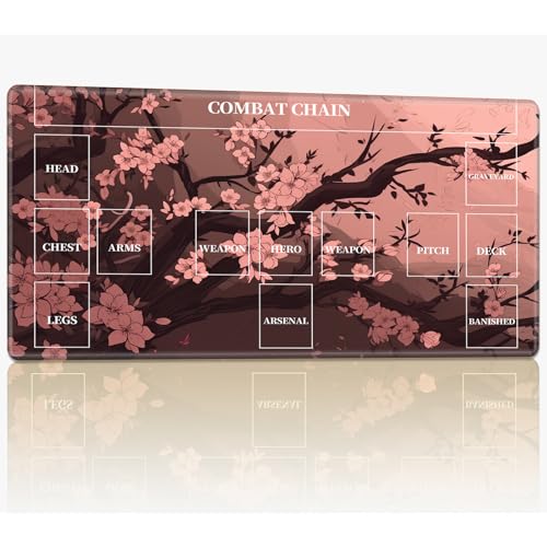 Spielmatte mit Zonen für CCG MTG Sammelkartenspiel, 61 x 35,6 cm, genähte TCG-Kartenspielmatte, Commander, Brettspiel-Matten, glatte Gummi-Oberfläche, Kampfspiel, Schreibtischmatte, Kirschblütenbaum Spielmatte mit Zonen für CCG MTG Sammelkartenspiel, 61 x 35,6 cm, genähte TCG-Kartenspielmatte, Commander, Brettspiel-Matten, glatte Gummi-Oberfläche, Kampfspiel, Schreibtischmatte, Kirschblütenbaum von BWEGRHE