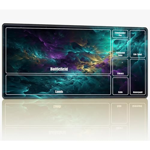 Spielmatte mit Zonen für MTG Magic The Gathering, 61 x 35,6 cm, genähte TCG-Karten-Spielmatte, Commander, Brettspiel-Matten, glatte Gummi-Oberfläche, Kampfspiel, Schreibtischmatte, Galaxiewolken Spielmatte mit Zonen für MTG Magic The Gathering, 61 x 35,6 cm, genähte TCG-Karten-Spielmatte, Commander, Brettspiel-Matten, glatte Gummi-Oberfläche, Kampfspiel, Schreibtischmatte, Galaxiewolken von BWEGRHE