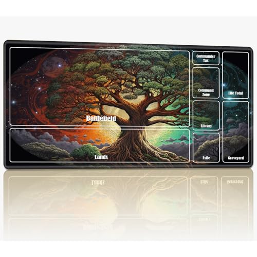 Spielmatte mit Zonen für MTG Magic The Gathering, 61 x 35,6 cm, genähte TCG-Karten-Spielmatte, Commander, Brettspiel-Matten, glatte Gummi-Oberfläche, Kampfspiel, Schreibtischmatte, Garten von Eden Spielmatte mit Zonen für MTG Magic The Gathering, 61 x 35,6 cm, genähte TCG-Karten-Spielmatte, Commander, Brettspiel-Matten, glatte Gummi-Oberfläche, Kampfspiel, Schreibtischmatte, Garten von Eden von BWEGRHE