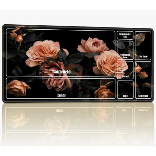 Spielmatte mit Zonen für MTG Magic The Gathering, 61 x 35,6 cm, genähte TCG-Karten-Spielmatte, Commander, Brettspiel-Matten, glatte Gummi-Oberfläche, Kampfspiel, Schreibtischmatte, Orange Rose Spielmatte mit Zonen für MTG Magic The Gathering, 61 x 35,6 cm, genähte TCG-Karten-Spielmatte, Commander, Brettspiel-Matten, glatte Gummi-Oberfläche, Kampfspiel, Schreibtischmatte, Orange Rose von BWEGRHE