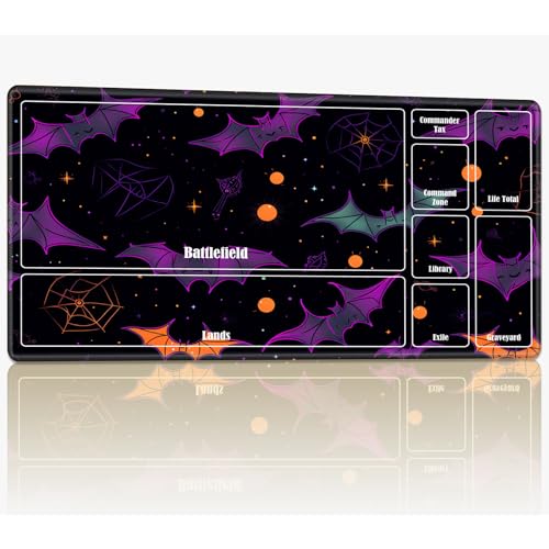 Spielmatte mit Zonen für MTG Magic The Gathering, 61 x 35,6 cm, genähte TCG-Karten-Spielmatte, Commander, Brettspiel-Matten, glatte Gummi-Oberfläche, Kampfspiel, Schreibtischmatte, Schläger Spielmatte mit Zonen für MTG Magic The Gathering, 61 x 35,6 cm, genähte TCG-Karten-Spielmatte, Commander, Brettspiel-Matten, glatte Gummi-Oberfläche, Kampfspiel, Schreibtischmatte, Schläger von BWEGRHE