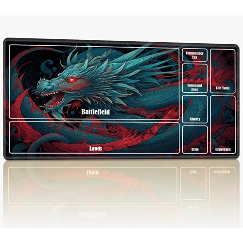 Spielmatte mit Zonen für MTG Magic The Gathering, 61 x 35,6 cm, genähte TCG-Karten-Spielmatte, Commander, Brettspiel-Matten, glatte Gummi-Oberfläche, Kampfspiel, Schreibtischmatte, chinesischer Drache Spielmatte mit Zonen für MTG Magic The Gathering, 61 x 35,6 cm, genähte TCG-Karten-Spielmatte, Commander, Brettspiel-Matten, glatte Gummi-Oberfläche, Kampfspiel, Schreibtischmatte, chinesischer Drache von BWEGRHE