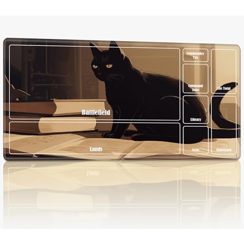 Spielmatte mit Zonen für MTG Magic The Gathering, 61 x 35,6 cm, genähte TCG-Karten-Spielmatte, Commander, Brettspiel-Matten, glatte Gummi-Oberfläche, Kampfspiel, Schreibtischmatte, niedliche Katze Spielmatte mit Zonen für MTG Magic The Gathering, 61 x 35,6 cm, genähte TCG-Karten-Spielmatte, Commander, Brettspiel-Matten, glatte Gummi-Oberfläche, Kampfspiel, Schreibtischmatte, niedliche Katze von BWEGRHE