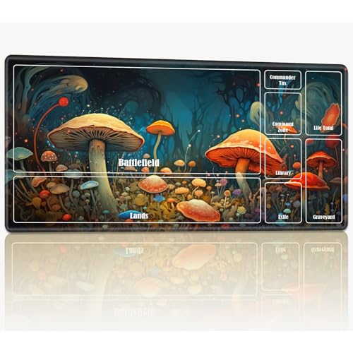 Spielmatte mit Zonen für MTG Magic The Gathering, 61 x 35,6 cm, genähte TCG-Karten-Spielmatte, Commander, Brettspiel-Matten, glatte Gummi-Oberfläche, Kampfspiel, Schreibtischmatte, psychedelischer Spielmatte mit Zonen für MTG Magic The Gathering, 61 x 35,6 cm, genähte TCG-Karten-Spielmatte, Commander, Brettspiel-Matten, glatte Gummi-Oberfläche, Kampfspiel, Schreibtischmatte, psychedelischer von BWEGRHE