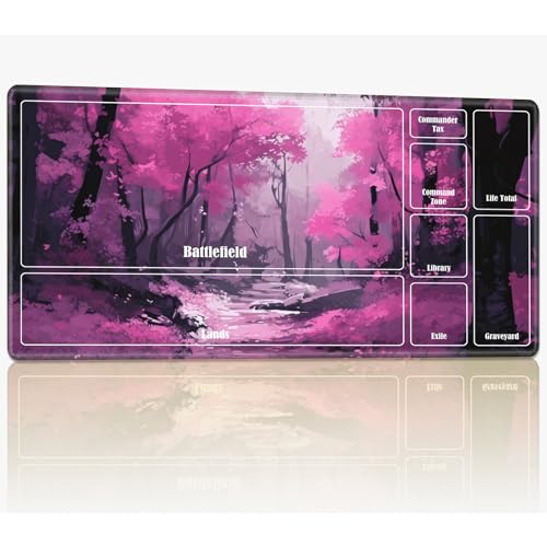 Spielmatte mit Zonen für MTG Magic The Gathering, 61 x 35,6 cm, genähte TCG-Karten-Spielmatte, Commander, Brettspiel-Matten, glatte Gummi-Oberfläche, Kampfspiel, Schreibtischmatte, verträumter Spielmatte mit Zonen für MTG Magic The Gathering, 61 x 35,6 cm, genähte TCG-Karten-Spielmatte, Commander, Brettspiel-Matten, glatte Gummi-Oberfläche, Kampfspiel, Schreibtischmatte, verträumter von BWEGRHE