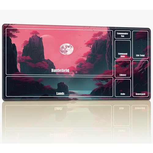 Spielmatte mit Zonen für MTG Magic The Gathering, 61 x 35,6 cm, genähte TCG-Karten-Spielmatte, Commander, Brettspiel-Matten, glatte Gummi-Oberfläche, Kampfspiel, Schreibtischmatte Spielmatte mit Zonen für MTG Magic The Gathering, 61 x 35,6 cm, genähte TCG-Karten-Spielmatte, Commander, Brettspiel-Matten, glatte Gummi-Oberfläche, Kampfspiel, Schreibtischmatte von BWEGRHE