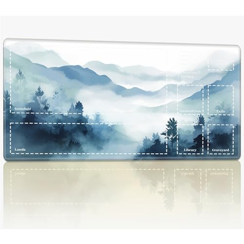 Spielmatte mit Zonen für MTG Magic The Gathering, 61 x 35,6 cm, genähte TCG-Sammelkarten-Spielmatte, Commander, Brettspiel-Matten, glatte Gummi-Oberfläche, Kampfspiel, Schreibtischmatte Spielmatte mit Zonen für MTG Magic The Gathering, 61 x 35,6 cm, genähte TCG-Sammelkarten-Spielmatte, Commander, Brettspiel-Matten, glatte Gummi-Oberfläche, Kampfspiel, Schreibtischmatte von BWEGRHE