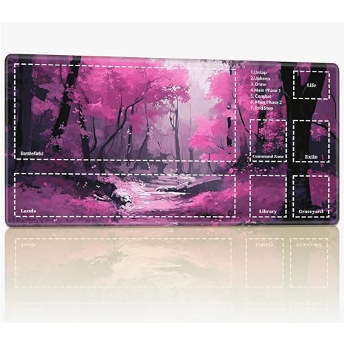 Spielmatte mit Zonen für MTG Magic The Gathering, 61 x 35,6 cm, genähte TCG-Sammelkartenspielmatte, Commander, Brettspiel-Matten, glatte Gummi-Oberfläche, Kampfspiel, Schreibtischmatte, verträumter Spielmatte mit Zonen für MTG Magic The Gathering, 61 x 35,6 cm, genähte TCG-Sammelkartenspielmatte, Commander, Brettspiel-Matten, glatte Gummi-Oberfläche, Kampfspiel, Schreibtischmatte, verträumter von BWEGRHE