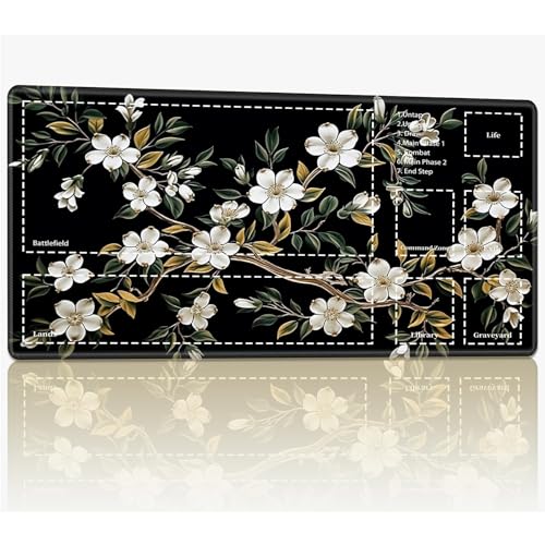 Spielmatte mit Zonen für MTG Magic The Gathering, 61 x 35,6 cm, genähte TCG-Sammelkartenspielmatte, Commander, Brettspiel-Matten, glatte Gummi-Oberfläche, Kampfspiel, Schreibtischmatte, Jasmin Spielmatte mit Zonen für MTG Magic The Gathering, 61 x 35,6 cm, genähte TCG-Sammelkartenspielmatte, Commander, Brettspiel-Matten, glatte Gummi-Oberfläche, Kampfspiel, Schreibtischmatte, Jasmin von BWEGRHE