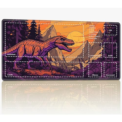 Spielmatte mit Zonen für MTG Magic The Gathering, 61 x 35,6 cm, genähte TCG-Sammelkartenspielmatte, Commander, Brettspiel-Matten, glatte Gummi-Oberfläche, Kampfspiel, Schreibtischmatte Spielmatte mit Zonen für MTG Magic The Gathering, 61 x 35,6 cm, genähte TCG-Sammelkartenspielmatte, Commander, Brettspiel-Matten, glatte Gummi-Oberfläche, Kampfspiel, Schreibtischmatte von BWEGRHE