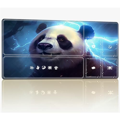 Tabletop Card Playmat with Magic Zones, 61.0 cmx35.6 cm Stitched TCG Card Play Mat Commander, Board Game Mats Smooth Rubber Surface Battle Game Desk Mat, Angry Panda Tabletop Card Playmat with Magic Zones, 61.0 cmx35.6 cm Stitched TCG Card Play Mat Commander, Board Game Mats Smooth Rubber Surface Battle Game Desk Mat, Angry Panda von BWEGRHE