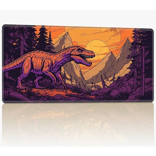 Tabletop Card Playmat with Stitched Edges, 61.0 cmx35.6 cm Stitched TCG Card Play Mat Dinosaur Tattoo Commander Board Game Mats Smooth Rubber Surface Battle Game Desk Mat von BWEGRHE