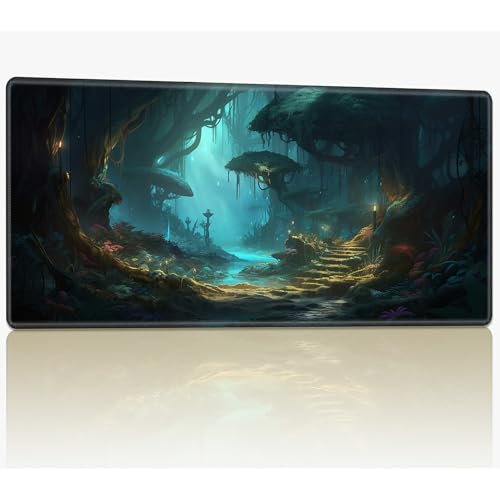 for MTG Playmat with Stitched Edges, 61.0 cmx35.6 cm Stitched TCG Card Play Mat Commander, Board Game Mats Smooth Rubber Surface Battle Game Desk Mat, Elf Forest for MTG Playmat with Stitched Edges, 61.0 cmx35.6 cm Stitched TCG Card Play Mat Commander, Board Game Mats Smooth Rubber Surface Battle Game Desk Mat, Elf Forest von BWEGRHE
