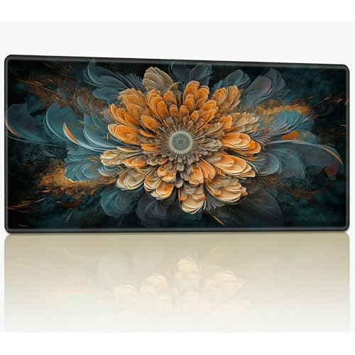 for MTG Playmat with Stitched Edges, 61.0 cmx35.6 cm Stitched TCG Card Play Mat Commander, Board Game Mats Smooth Rubber Surface Battle Game Desk Mat, Fractal Flowers von BWEGRHE