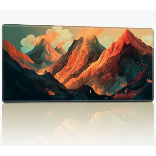 for MTG Playmat with Stitched Edges, 61.0 cmx35.6 cm Stitched TCG Card Play Mat Commander, Board Game Mats Smooth Rubber Surface Battle Game Desk Mat, Mountain Sky von BWEGRHE