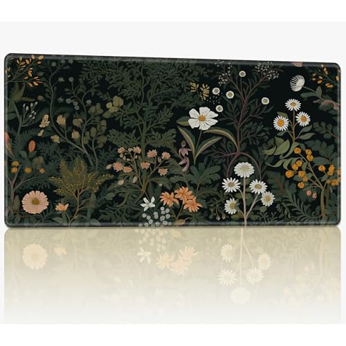 for MTG Playmat with Stitched Edges, 61.0 cmx35.6 cm Stitched TCG Card Play Mat Commander, Board Game Mats Smooth Rubber Surface Battle Game Desk Mat, Retro Flower von BWEGRHE