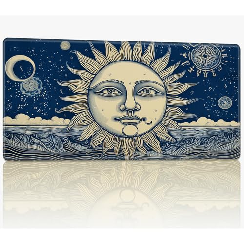 for MTG Playmat with Stitched Edges, 61.0 cmx35.6 cm Stitched TCG Card Play Mat Commander, Board Game Mats Smooth Rubber Surface Battle Game Desk Mat, Sun Goth von BWEGRHE