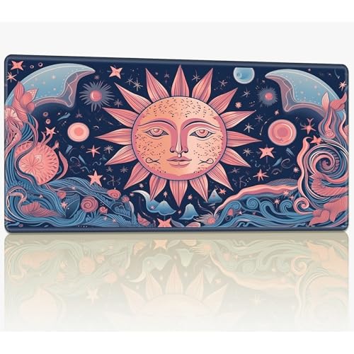 for MTG Playmat with Stitched Edges, 61.0 cmx35.6 cm Stitched TCG Card Play Mat Commander, Board Game Mats Smooth Rubber Surface Battle Game Desk Mat, Sun Magic von BWEGRHE