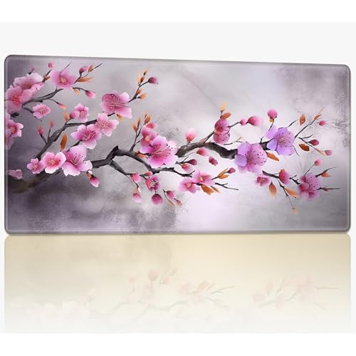 for MTG Playmat with Stitched Edges, 61.0 x 35.6 cm Stitched TCG Card Play Mat Commander, Board Game Mats Smooth Rubber Surface Battle Game Desk Mat, Plum Bossom von BWEGRHE