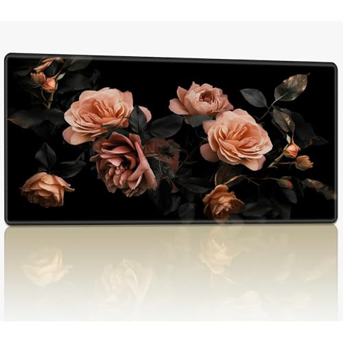 for MTG Playmat with Stitched Edges, 61.0 x 35.6 cm Stitched TCG Card Play Mat Commmander Board Game Mats Smooth Rubber Surface Battle Game Desk Mat, Orange Rose von BWEGRHE