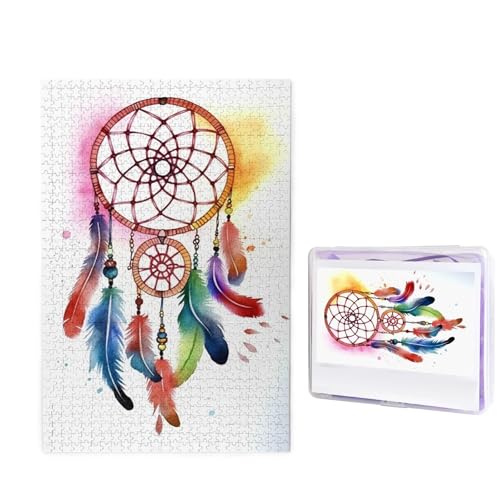 Aquarell-Traumfänger-Puzzle für Erwachsene, 1000 Teile, Holzpuzzle aus Fotos, herausfordernde Puzzles, perfekt für Spielabende, Heimdekoration, Puzzles, Geschenk für Feiertage, Geburtstag Aquarell-Traumfänger-Puzzle für Erwachsene, 1000 Teile, Holzpuzzle aus Fotos, herausfordernde Puzzles, perfekt für Spielabende, Heimdekoration, Puzzles, Geschenk für Feiertage, Geburtstag von BWLHJKE