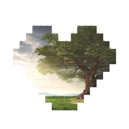 Baum mit Ast Landschaft Baustein Block Puzzle Herzform, personalisierte Bilderpuzzles Foto-Puzzle für Erwachsene, 3D-Mikro-Bausteine für Heimdekoration, Steine-Set Baum mit Ast Landschaft Baustein Block Puzzle Herzform, personalisierte Bilderpuzzles Foto-Puzzle für Erwachsene, 3D-Mikro-Bausteine für Heimdekoration, Steine-Set von BWLHJKE