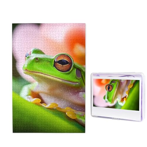 Baumfrosch Puzzle für Erwachsene 1000 Teile, Holzpuzzle aus Fotos, herausfordernde Puzzles perfekt für Spieleabende, Heimdekoration Puzzles Geschenk für Urlaub Geburtstag Baumfrosch Puzzle für Erwachsene 1000 Teile, Holzpuzzle aus Fotos, herausfordernde Puzzles perfekt für Spieleabende, Heimdekoration Puzzles Geschenk für Urlaub Geburtstag von BWLHJKE