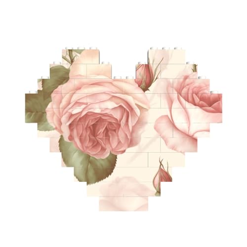 Beauty Roses Baustein-Puzzle, herzförmig, personalisiertes Bild, Puzzle, Foto-Puzzles für Erwachsene, 3D-Mikro-Bausteine für Heimdekoration, Steine-Set Beauty Roses Baustein-Puzzle, herzförmig, personalisiertes Bild, Puzzle, Foto-Puzzles für Erwachsene, 3D-Mikro-Bausteine für Heimdekoration, Steine-Set von BWLHJKE