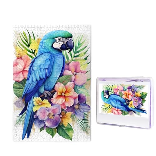 Blauer Papagei in Blumen Puzzle für Erwachsene 1000 Teile, Holzpuzzle aus Fotos, herausfordernde Puzzles Perfekt für Spieleabende, Heimdekoration Puzzles Geschenk für Urlaub Geburtstag Blauer Papagei in Blumen Puzzle für Erwachsene 1000 Teile, Holzpuzzle aus Fotos, herausfordernde Puzzles Perfekt für Spieleabende, Heimdekoration Puzzles Geschenk für Urlaub Geburtstag von BWLHJKE