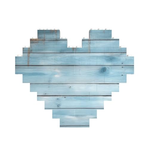 Blaues Holzbaustein-Puzzle, herzförmig, personalisierte Bilderpuzzles, Foto-Puzzles für Erwachsene, 3D-Mikro-Bausteine für Heimdekoration, Steine-Set Blaues Holzbaustein-Puzzle, herzförmig, personalisierte Bilderpuzzles, Foto-Puzzles für Erwachsene, 3D-Mikro-Bausteine für Heimdekoration, Steine-Set von BWLHJKE