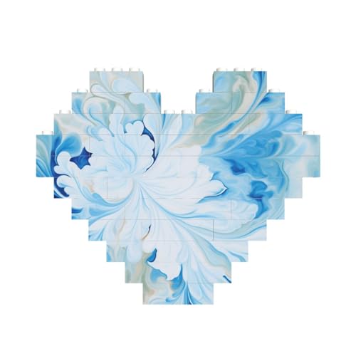 Blaues und weißes Baustein-Puzzle in Herzform, personalisiertes Bild, Puzzle, Foto-Puzzles für Erwachsene, 3D-Mikro-Bausteine für Heimdekoration, Steine-Set Blaues und weißes Baustein-Puzzle in Herzform, personalisiertes Bild, Puzzle, Foto-Puzzles für Erwachsene, 3D-Mikro-Bausteine für Heimdekoration, Steine-Set von BWLHJKE