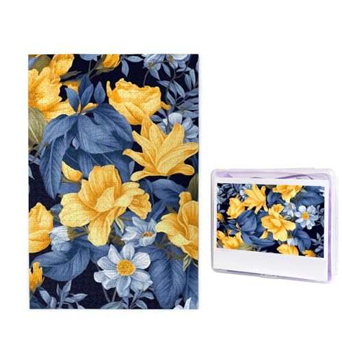 Blue Base Yellow Floral Puzzle für Erwachsene 1000 Teile, Holzpuzzle von Fotos, Herausfordernde Puzzles Perfekt für Spieleabende, Heimdekoration Puzzles Geschenk für Urlaub Geburtstag Blue Base Yellow Floral Puzzle für Erwachsene 1000 Teile, Holzpuzzle von Fotos, Herausfordernde Puzzles Perfekt für Spieleabende, Heimdekoration Puzzles Geschenk für Urlaub Geburtstag von BWLHJKE