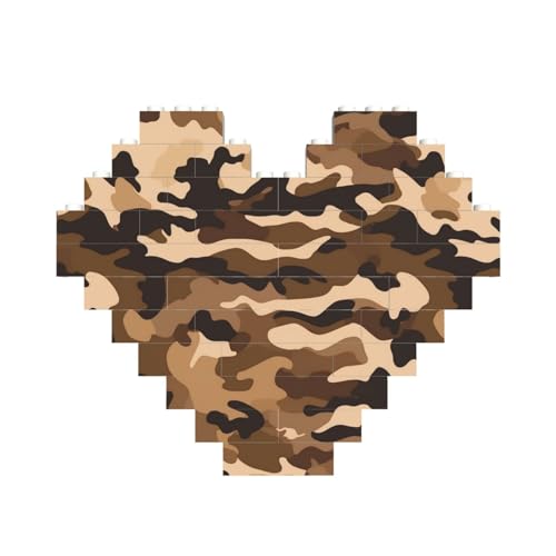 Braune Camouflage-Baustein-Puzzle, herzförmig, personalisiertes Bild, Puzzle, Foto-Puzzles für Erwachsene, 3D-Mikro-Bausteine für Heimdekoration, Ziegel-Set Braune Camouflage-Baustein-Puzzle, herzförmig, personalisiertes Bild, Puzzle, Foto-Puzzles für Erwachsene, 3D-Mikro-Bausteine für Heimdekoration, Ziegel-Set von BWLHJKE