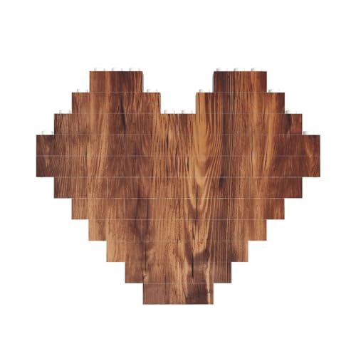 Braune Holzmaserung, Baustein-Puzzle, herzförmig, personalisiertes Bild, Puzzle, Foto-Puzzles für Erwachsene, 3D-Mikro-Bausteine für Heimdekoration, Ziegel-Set Braune Holzmaserung, Baustein-Puzzle, herzförmig, personalisiertes Bild, Puzzle, Foto-Puzzles für Erwachsene, 3D-Mikro-Bausteine für Heimdekoration, Ziegel-Set von BWLHJKE