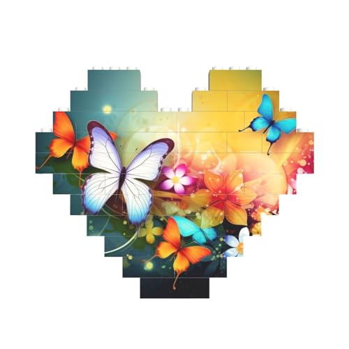 Bunt mit Schmetterling, Baustein-Puzzle, herzförmig, personalisiertes Bild, Puzzle, Foto-Puzzles für Erwachsene, 3D-Mikro-Bausteine für Heimdekoration, Steine-Set Bunt mit Schmetterling, Baustein-Puzzle, herzförmig, personalisiertes Bild, Puzzle, Foto-Puzzles für Erwachsene, 3D-Mikro-Bausteine für Heimdekoration, Steine-Set von BWLHJKE