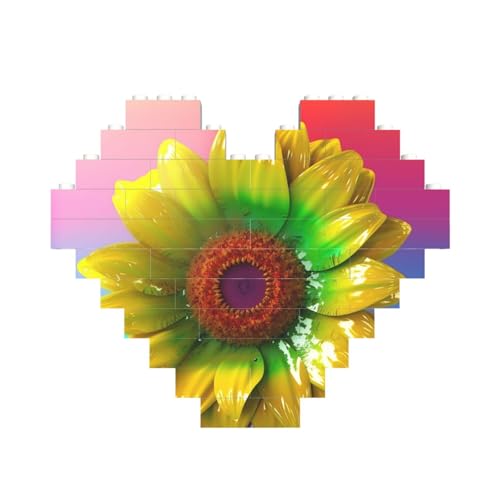 Bunte 3D-Sonnenblumen-Baustein-Puzzle, herzförmig, personalisiertes Bild, Puzzle, Foto-Puzzles für Erwachsene, 3D-Mikro-Bausteine für Heimdekoration, Steine-Set Bunte 3D-Sonnenblumen-Baustein-Puzzle, herzförmig, personalisiertes Bild, Puzzle, Foto-Puzzles für Erwachsene, 3D-Mikro-Bausteine für Heimdekoration, Steine-Set von BWLHJKE